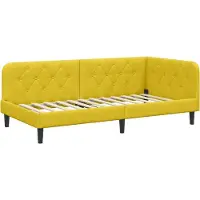 vidaXL Cadre de lit d'angle jaune 100 x 200 cm Velours