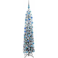 vidaXL Sapin de Noël artificiel Vert 180 cm PVC et acier et plastique