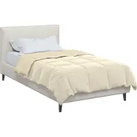 vidaXL Couette toutes saisons rembourrée crème 140 x 220 cm microfibre