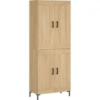 vidaXL Highboard chêne Sonoma 69,5x34x180 cm Matériau dérivé du bois