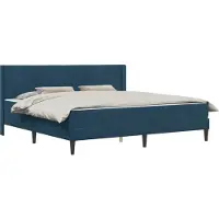 vidaXL Lit avec matelas et tête de lit, bleu, 200 x 200 cm, velours