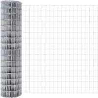 vidaXL Clôture avec poteaux Argent 0,8 x 25 m Acier