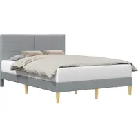 vidaXL Cadre de lit avec tête de lit gris clair 140 x 200 cm Tissu