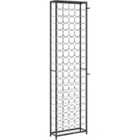 vidaXL Casier à bouteilles de 95 bouteilles noir 54x18x200cm fer forgé