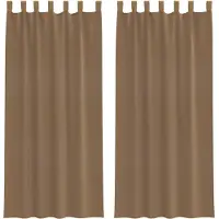 vidaXL Voile Rideaux avec passants 2 pcs. Marron clair 140x225 cm