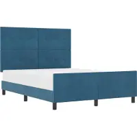 vidaXL Lit boxspring avec tête de lit bleu foncé 140 x 190 cm velours