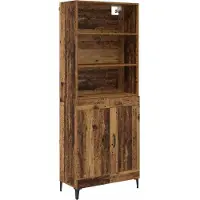 vidaXL Meuble haut, 2 pièces, bois d'œuvre, 69,5 x 34 x 180 cm, matériau de bois