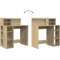 vidaXL Bureau , placage chêne Sonoma, panneaux de particules, 90 x 48 x 101,5 cm