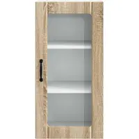 vidaXL Armoire vitrée PORTO, 2 pièces, panneaux de particules imitation chêne Sonoma