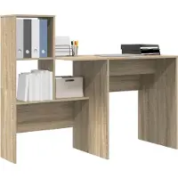 vidaXL Bureau , placage chêne Sonoma, panneaux de particules, 131,5 x 50 x 106,5 cm