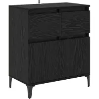 vidaXL Sideboard avec tiroirs noir imitation chêne 60 x 35 x 70 cm