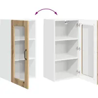 vidaXL Armoire murale en verre LUCCA, chêne artisanal, 40 x 31 x 80 cm