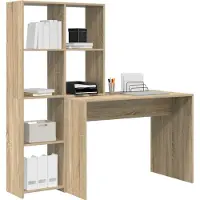vidaXL Bureau en chêne Sonoma 138,5 x 55 x 143 cm, aggloméré