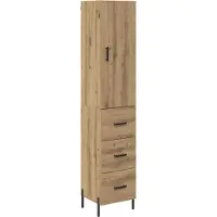 vidaXL Highboard Chêne Artisan 34,5 x 34 x 180 cm Matériau dérivé du bois