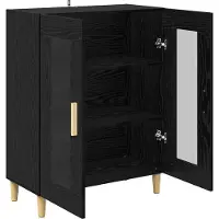 vidaXL Sideboard noir imitation chêne 69,5 x 34 x 90 cm Bois composite