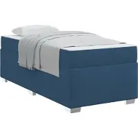 vidaXL Cadre de lit avec matelas bleu 100 x 200 cm Tissu