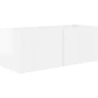 vidaXL Ensemble de meubles TV mural 2 pcs Blanc brillant Bois composite