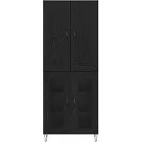 vidaXL Highboard noir imitation chêne 69,5 x 34 x 180 cm Bois composite