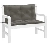 vidaXL Coussins de banc de jardin 2 pcs. Melange Gris foncé 100x50x7 cm Tissu