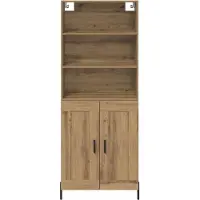 vidaXL Highboard Chêne Artisan 69,5 x 32,5 x 180 cm Matériau dérivé du bois