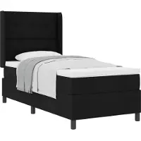 vidaXL Lit boxspring avec oreillers et tête de lit, noir, 190 x 90 cm, tissu