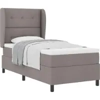 vidaXL Lit boxspring avec tête de lit taupe 90 x 200 cm Tissu