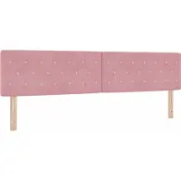 vidaXL Tête de lit avec bandes lumineuses LED et tête de lit rose 200 cm velours