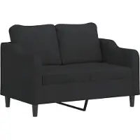 vidaXL Ensemble de canapés 2 pièces avec coussins Tissu noir