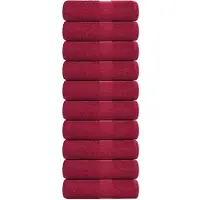 vidaXL Serviettes de toilette 10 pièces FROGN Bordeaux 30 x 30 cm 100 % coton