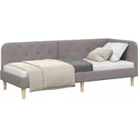 vidaXL Cadre de lit d'angle Taupe 80 x 200 cm Tissu