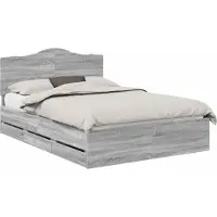 vidaXL Cadre de lit gris Sonoma 150 x 200 cm Bois d'ingénierie