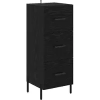 vidaXL Highboard noir imitation chêne 34,5 x 34 x 180 cm Matériau dérivé du bois