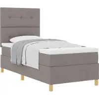 vidaXL Lit boxspring avec tête de lit taupe 90 x 200 cm Tissu