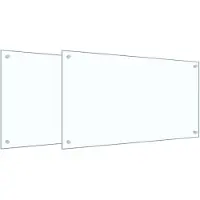 vidaXL Dos de cuisine 2 pcs Transparent 90 x 50 cm Verre trempé