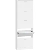 vidaXL Armoire à chaussure Blanc brillant 59x17x169 cm Bois ingénierie