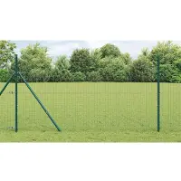 vidaXL Clôture extérieure en fil soudé à fixation au sol, 10 x 1 m, filet vert