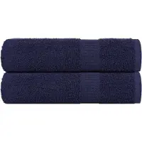 vidaXL Serviettes de douche 2 pcs bleu marine 70x140 cm 100% coton
