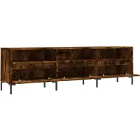 vidaXL Armoire TV chêne fumé 150x30x44,5 cm Bois composite