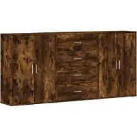 vidaXL Sideboards 3 pcs. Chêne fumé 60x31x84 cm Bois composite