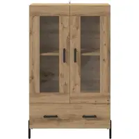 vidaXL Buffet haut Corona, chêne artisanal, 69,5 x 31 x 115 cm, bois d'ingénierie