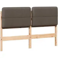 vidaXL Tête de lit rembourrée marron et taupe 150 cm