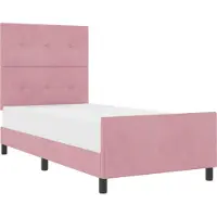 vidaXL Lit boxspring avec tête de lit rose 90 x 190 cm velours