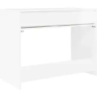 vidaXL Bureau blanc brillant 100 x 50 x 78 cm Bois composite