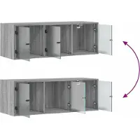 vidaXL Armoire murale avec portes en verre sonoma gris 102x37x35 cm