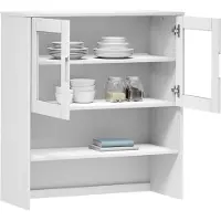 vidaXL Partie supérieure du highboard MOLDE blanc 90x35x100 cm pin massif