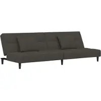 vidaXL Canapé-lit 2 places avec 2 coussins gris foncé velours