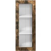 vidaXL Armoire murale en verre PORTO, chêne fumé, 40 x 31 x 100 cm