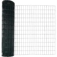 vidaXL Clôture de sécurité européenne à fixer au sol, 10 x 1 mètre, acier revêtu de PVC, couleur verte