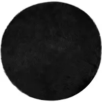 vidaXL Tapis en Peau de Mouton Synthétique Noir 200 x 200 cm Polyester