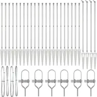 vidaXL Poteau de clôture. Autre 26 pcs Argent 3.2 x 3.2 x 160 cm Acier
